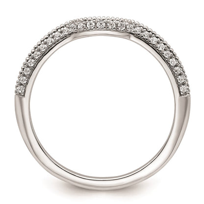 0.10ct. CZ Solid Real 14k White Polished Matching Wedding Wedding Band Ring