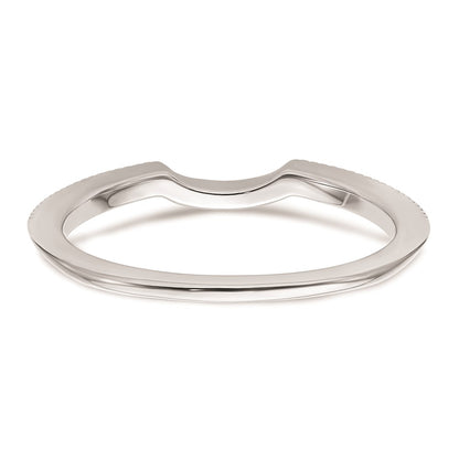 0.10ct. CZ Solid Real 14k White Polished Matching Wedding Wedding Band Ring