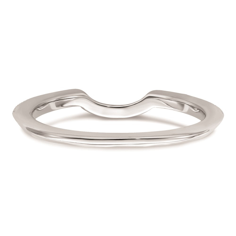 0.12ct. CZ Solid Real 14k White Polished Matching Wedding Wedding Band Ring