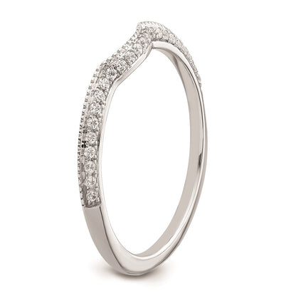 0.12ct. CZ Solid Real 14k White Polished Matching Wedding Wedding Band Ring