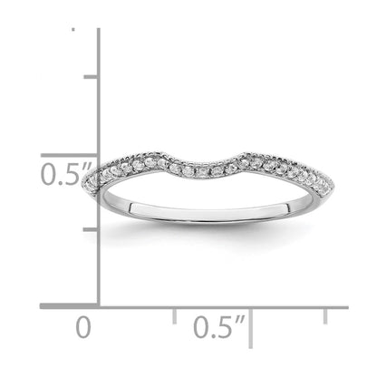 0.12ct. CZ Solid Real 14k White Polished Matching Wedding Wedding Band Ring