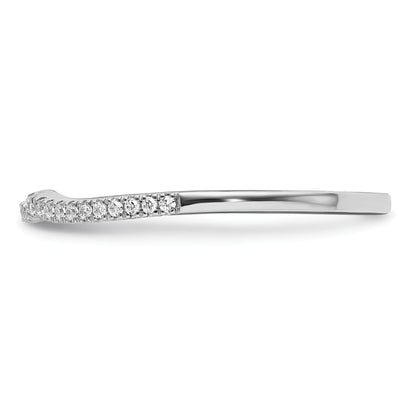 0.09ct. CZ Solid Real 14k White Polished Matching Wedding Wedding Band Ring