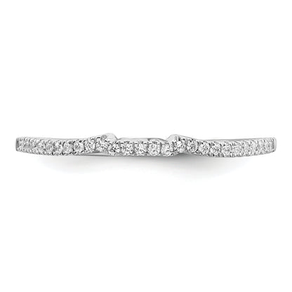 0.09ct. CZ Solid Real 14k White Polished Matching Wedding Wedding Band Ring