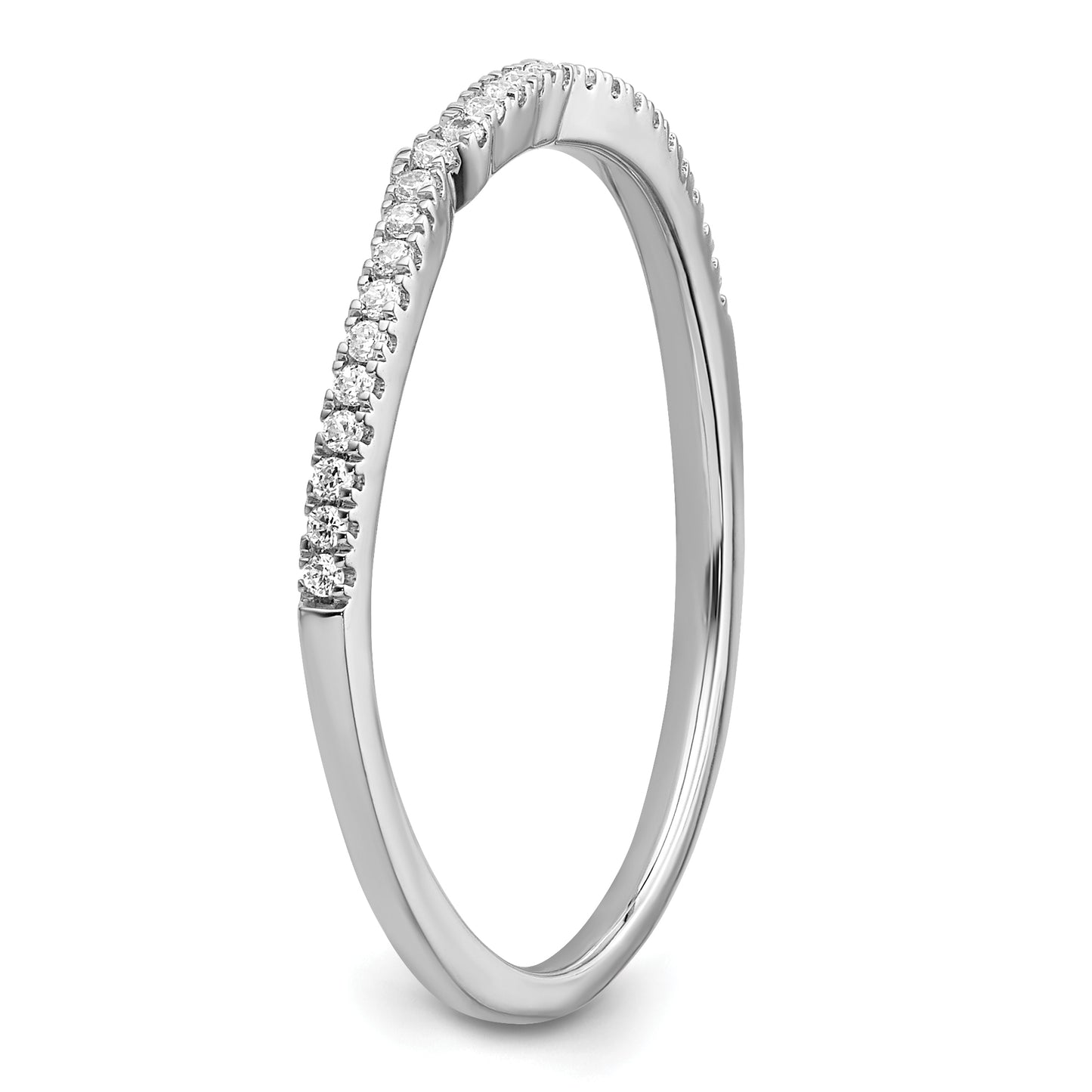 0.09ct. CZ Solid Real 14k White Polished Matching Wedding Wedding Band Ring