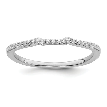 0.09ct. CZ Solid Real 14k White Polished Matching Wedding Wedding Band Ring