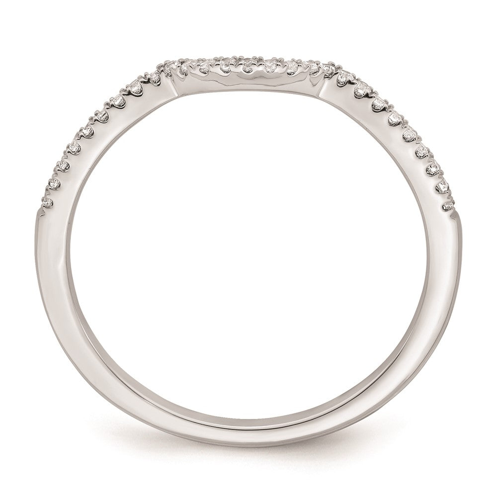 0.09ct. CZ Solid Real 14k White Polished Matching Wedding Wedding Band Ring