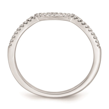 0.09ct. CZ Solid Real 14k White Polished Matching Wedding Wedding Band Ring