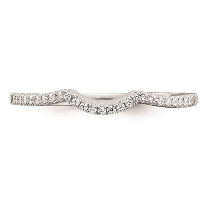 0.09ct. CZ Solid Real 14k White Polished Matching Wedding Wedding Band Ring