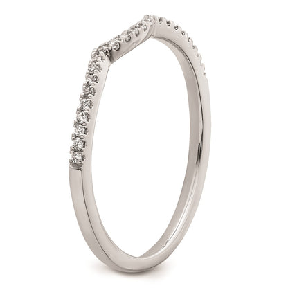 0.09ct. CZ Solid Real 14k White Polished Matching Wedding Wedding Band Ring