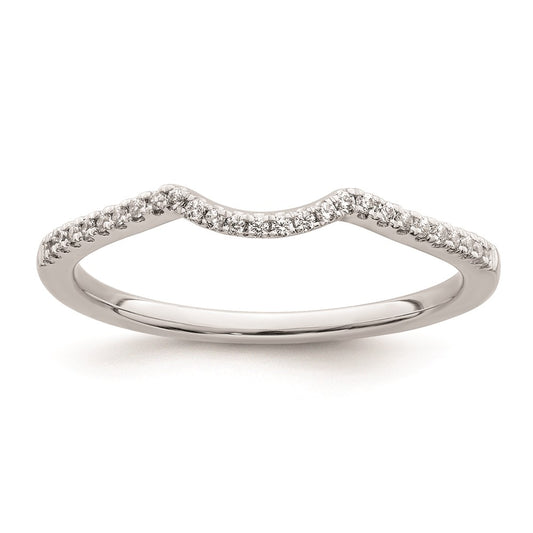 0.09ct. CZ Solid Real 14k White Polished Matching Wedding Wedding Band Ring