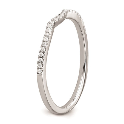 0.10ct. CZ Solid Real 14k White Polished Matching Wedding Wedding Band Ring