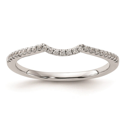 0.12ct. CZ Solid Real 14k White Polished Matching Wedding Wedding Band Ring