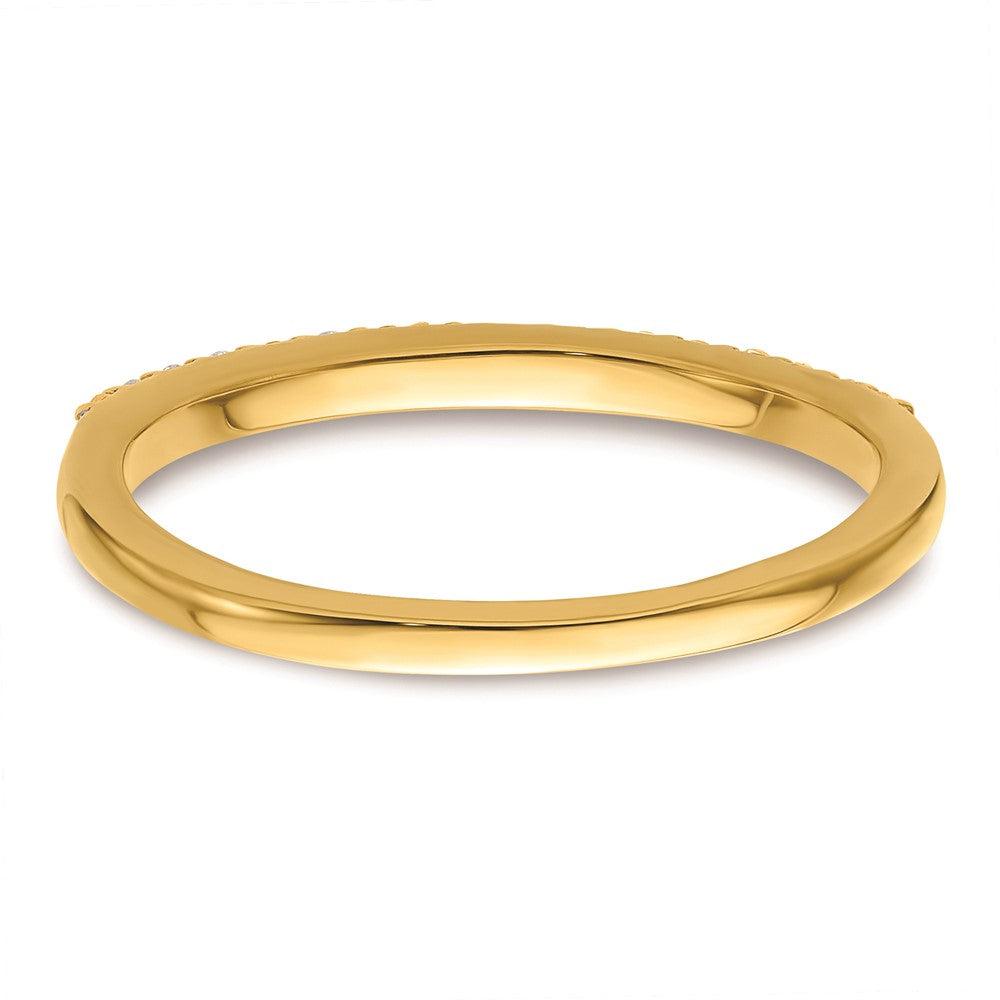 0.17ct. CZ Solid Real 14k Polished Matching Wedding Wedding Band Ring