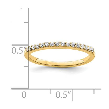 0.17ct. CZ Solid Real 14k Polished Matching Wedding Wedding Band Ring