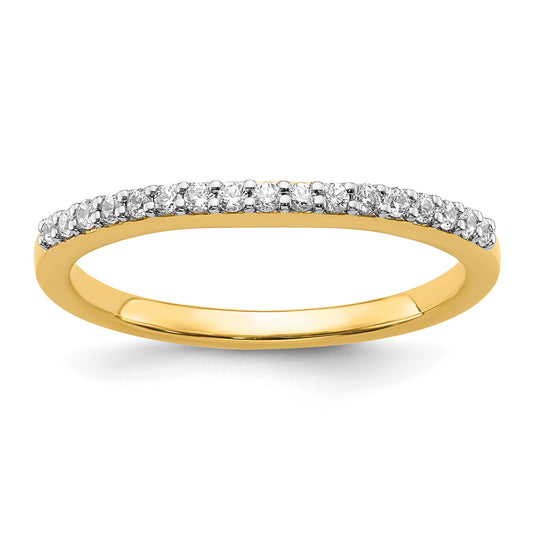 0.18ct. CZ Solid Real 14k Polished Matching Wedding Wedding Band Ring