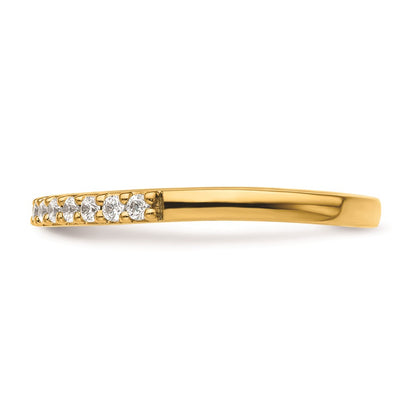 0.16ct. CZ Solid Real 14k Polished Matching Wedding Wedding Band Ring