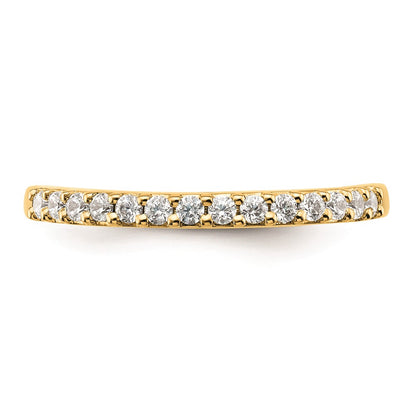 0.16ct. CZ Solid Real 14k Polished Matching Wedding Wedding Band Ring