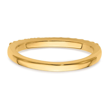 0.16ct. CZ Solid Real 14k Polished Matching Wedding Wedding Band Ring