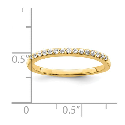 0.16ct. CZ Solid Real 14k Polished Matching Wedding Wedding Band Ring