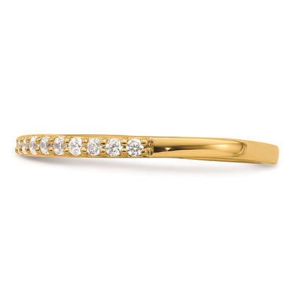 0.17ct. CZ Solid Real 14k Polished Matching Wedding Wedding Band Ring