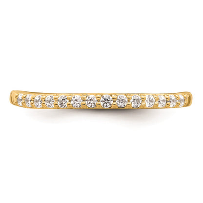 0.17ct. CZ Solid Real 14k Polished Matching Wedding Wedding Band Ring