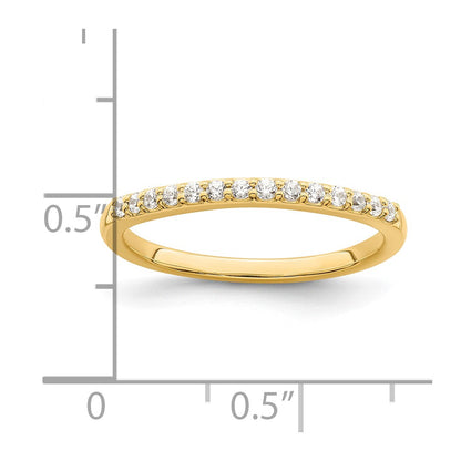 0.17ct. CZ Solid Real 14k Polished Matching Wedding Wedding Band Ring