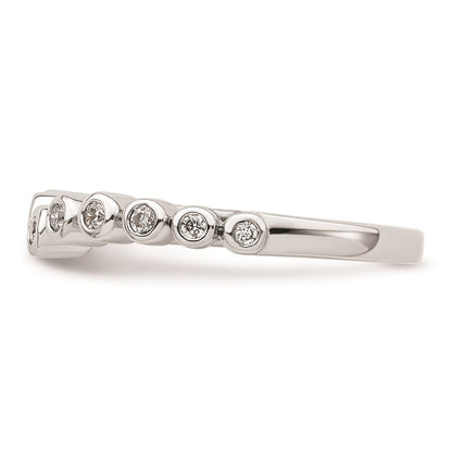 0.16ct. CZ Solid Real 14k White Polished Matching Wedding Wedding Band Ring