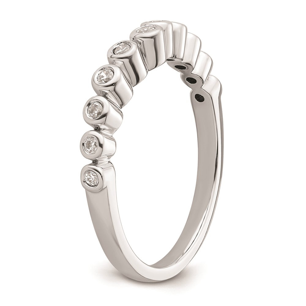 0.16ct. CZ Solid Real 14k White Polished Matching Wedding Wedding Band Ring
