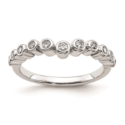 0.16ct. CZ Solid Real 14k White Polished Matching Wedding Wedding Band Ring