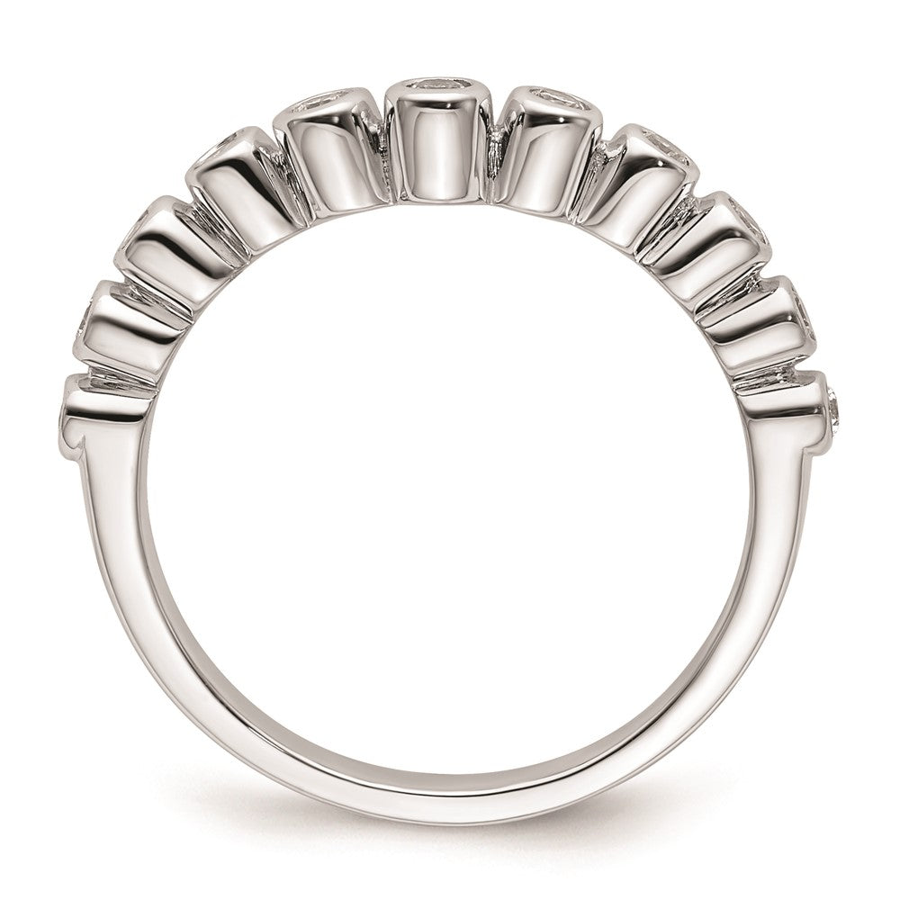 0.25ct. CZ Solid Real 14k White Polished Matching Wedding Wedding Band Ring