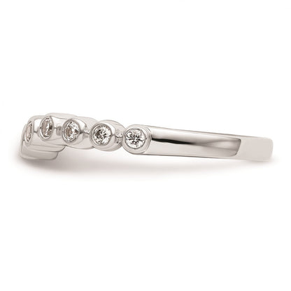0.25ct. CZ Solid Real 14k White Polished Matching Wedding Wedding Band Ring