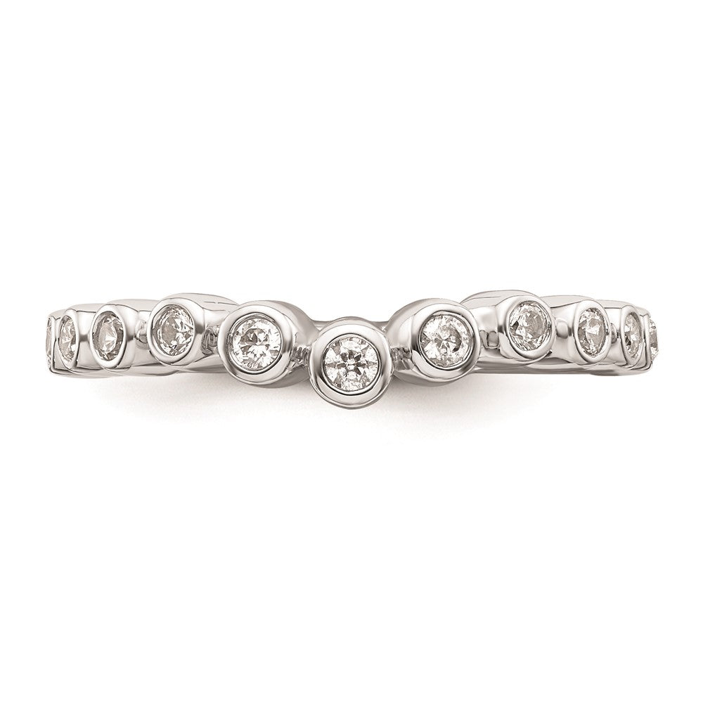 0.25ct. CZ Solid Real 14k White Polished Matching Wedding Wedding Band Ring