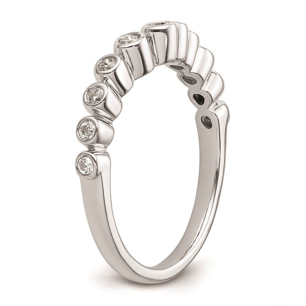 0.25ct. CZ Solid Real 14k White Polished Matching Wedding Wedding Band Ring