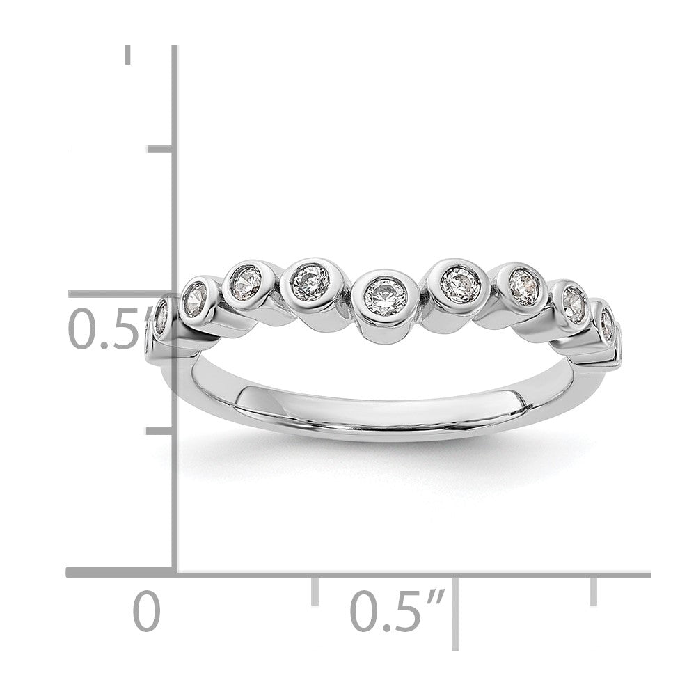 0.25ct. CZ Solid Real 14k White Polished Matching Wedding Wedding Band Ring