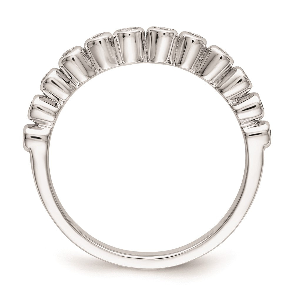 0.16ct. CZ Solid Real 14k White Polished Matching Wedding Wedding Band Ring