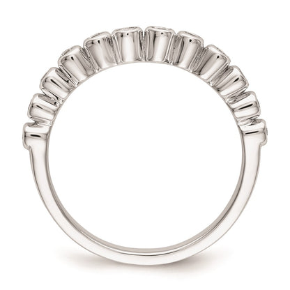 0.16ct. CZ Solid Real 14k White Polished Matching Wedding Wedding Band Ring