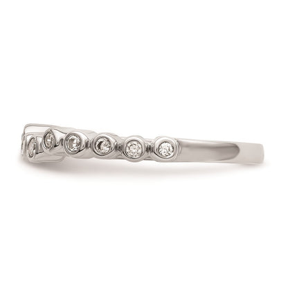 0.16ct. CZ Solid Real 14k White Polished Matching Wedding Wedding Band Ring