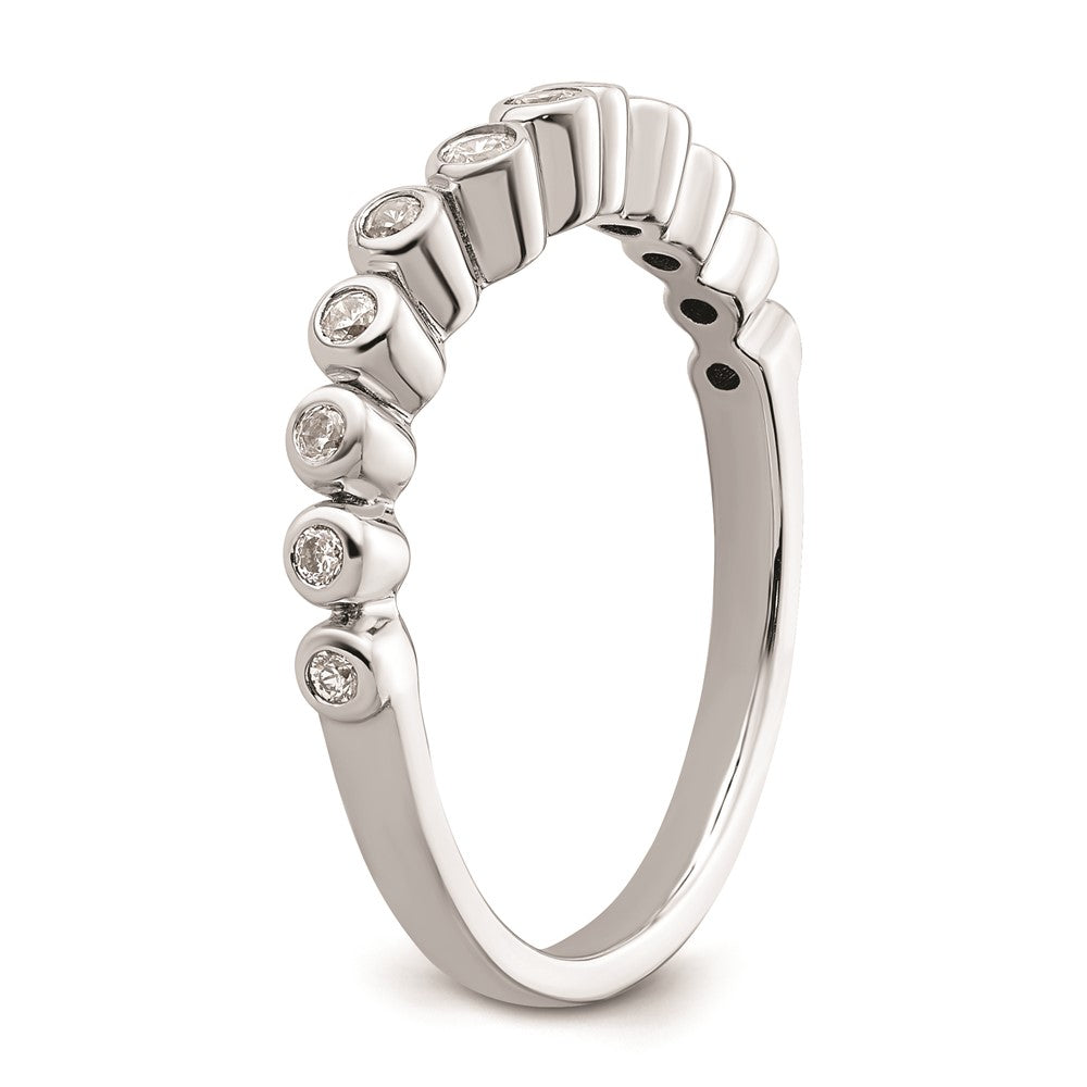 0.16ct. CZ Solid Real 14k White Polished Matching Wedding Wedding Band Ring