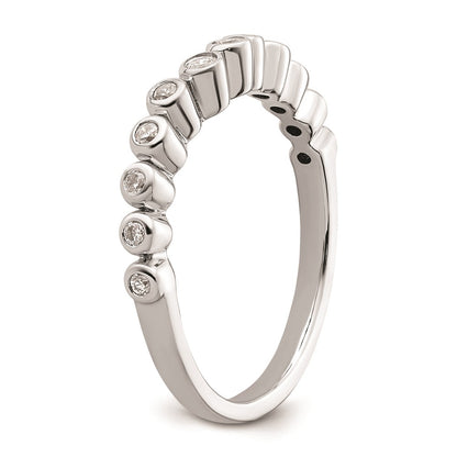 0.16ct. CZ Solid Real 14k White Polished Matching Wedding Wedding Band Ring