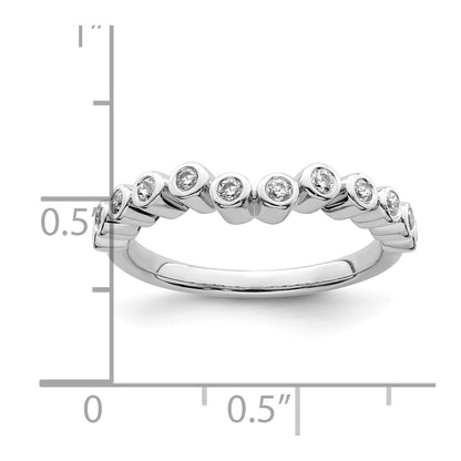 0.16ct. CZ Solid Real 14k White Polished Matching Wedding Wedding Band Ring