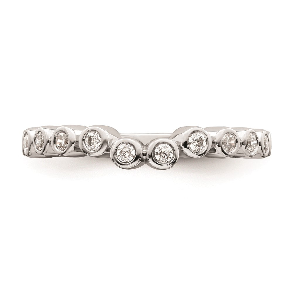0.25ct. CZ Solid Real 14k White Polished Matching Wedding Wedding Band Ring