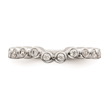 0.25ct. CZ Solid Real 14k White Polished Matching Wedding Wedding Band Ring