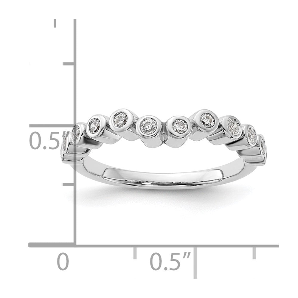 0.25ct. CZ Solid Real 14k White Polished Matching Wedding Wedding Band Ring