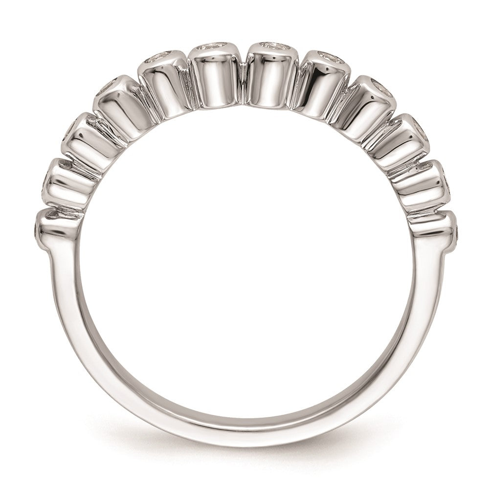 0.16ct. CZ Solid Real 14k White Polished Matching Wedding Wedding Band Ring