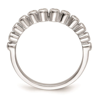 0.16ct. CZ Solid Real 14k White Polished Matching Wedding Wedding Band Ring