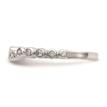 0.16ct. CZ Solid Real 14k White Polished Matching Wedding Wedding Band Ring