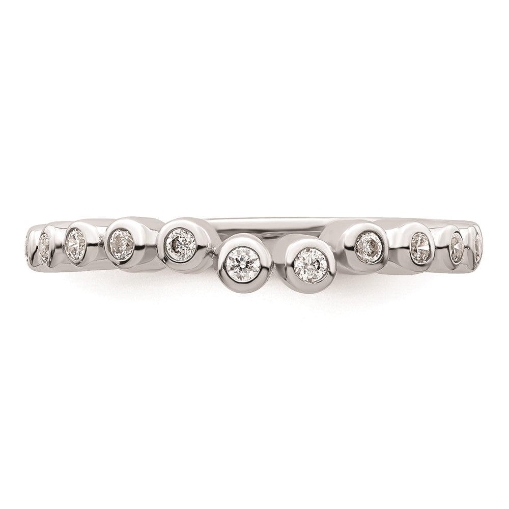 0.16ct. CZ Solid Real 14k White Polished Matching Wedding Wedding Band Ring