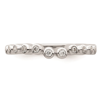 0.16ct. CZ Solid Real 14k White Polished Matching Wedding Wedding Band Ring