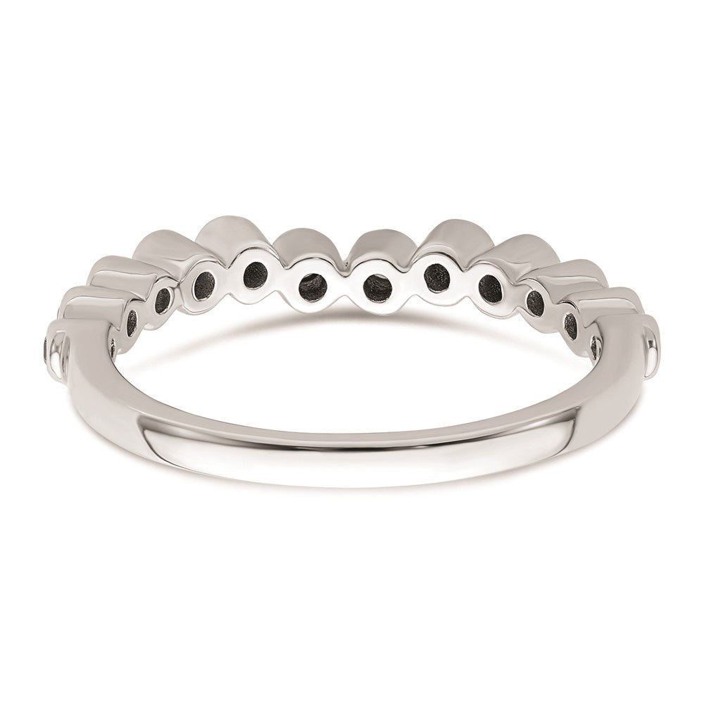 0.16ct. CZ Solid Real 14k White Polished Matching Wedding Wedding Band Ring