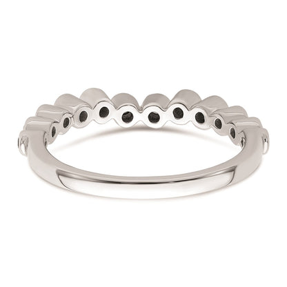 0.16ct. CZ Solid Real 14k White Polished Matching Wedding Wedding Band Ring
